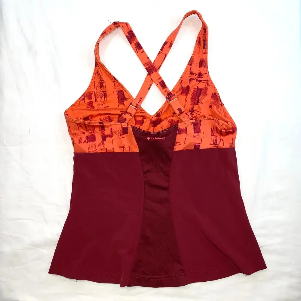 Columbia S Omni-Shield Advanced‎ Repellency Orange/Burgundy Tankini Top